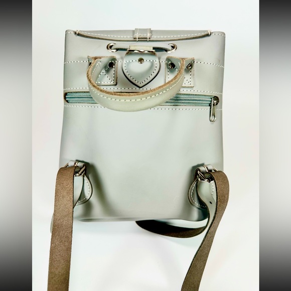 GRAFEA England Michelle Full Grain Utility Leather Baby Small Backpack in Grey - Picture 6 of 16